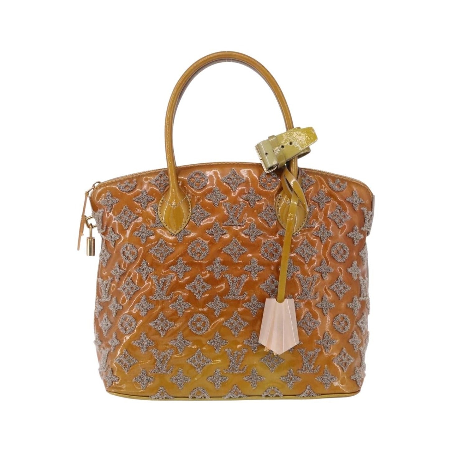 Louis Vuitton Fascination Lockit Patent Lambskin, Brown, Pearl, Handbag