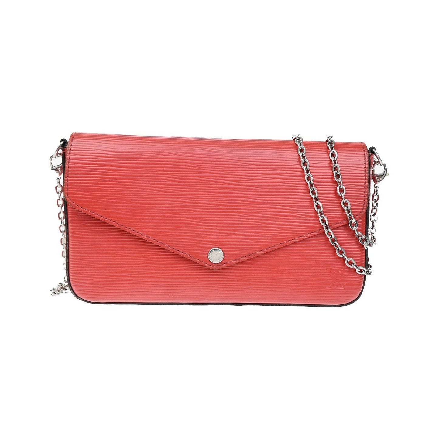 Louis Vuitton Felicie Chain Epi Leather, Red, Leather, Clutch