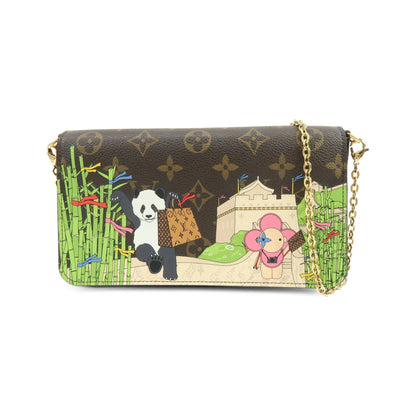 Louis Vuitton Felicie Pochette Limited Edition Vivienne Xmas Monogram Canvas, Brown, Canvas, Clutch