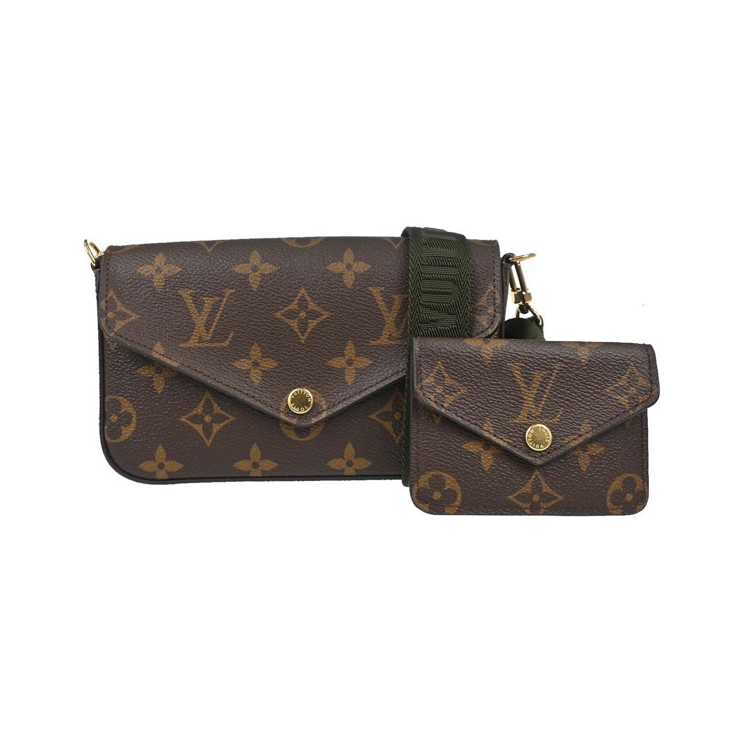 Louis Vuitton Felicie Strap & Go Monogram Canvas, Brown, Canvas, Shoulder Bag