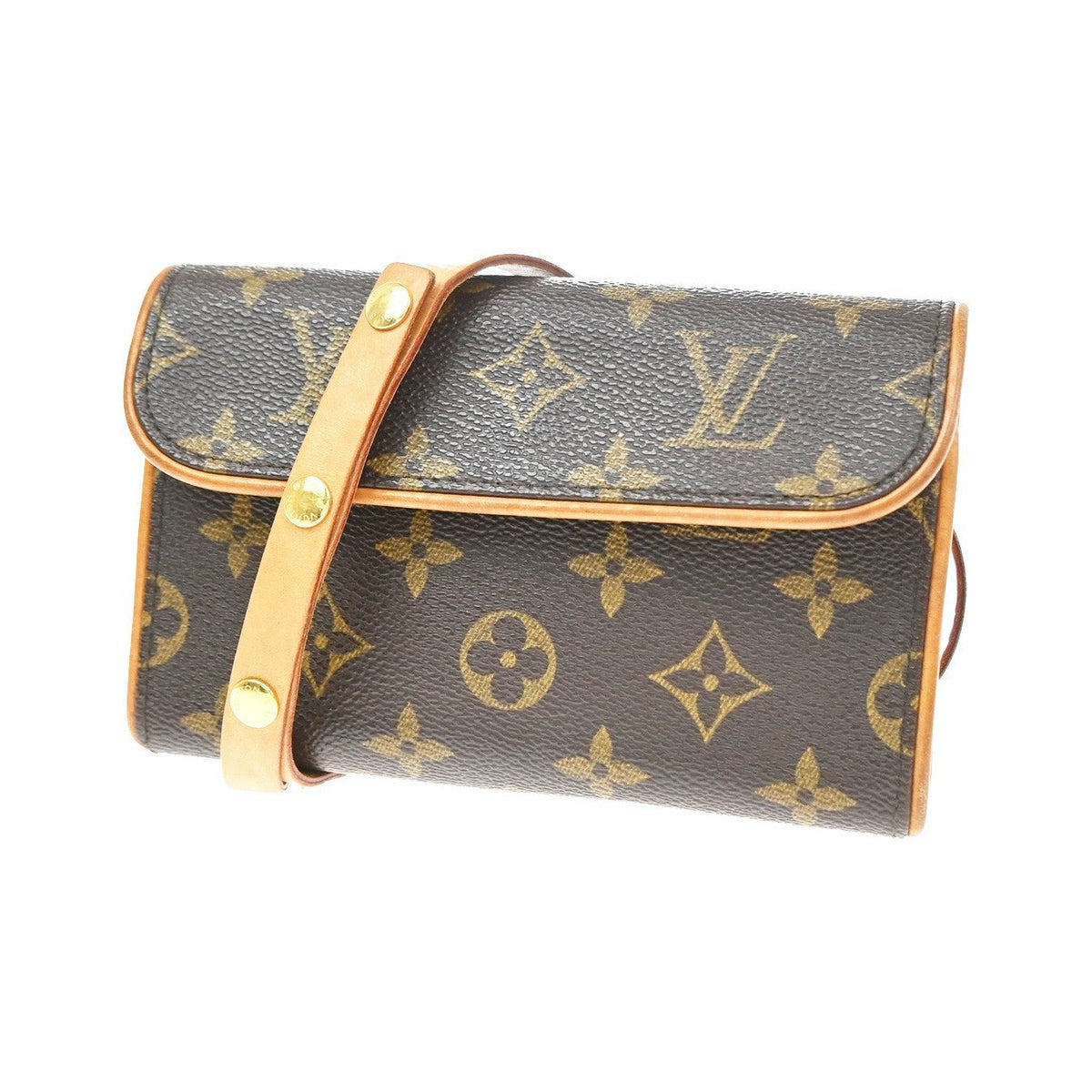Louis Vuitton Florentine Waist Monogram Canvas, Brown, Leather, Clutch