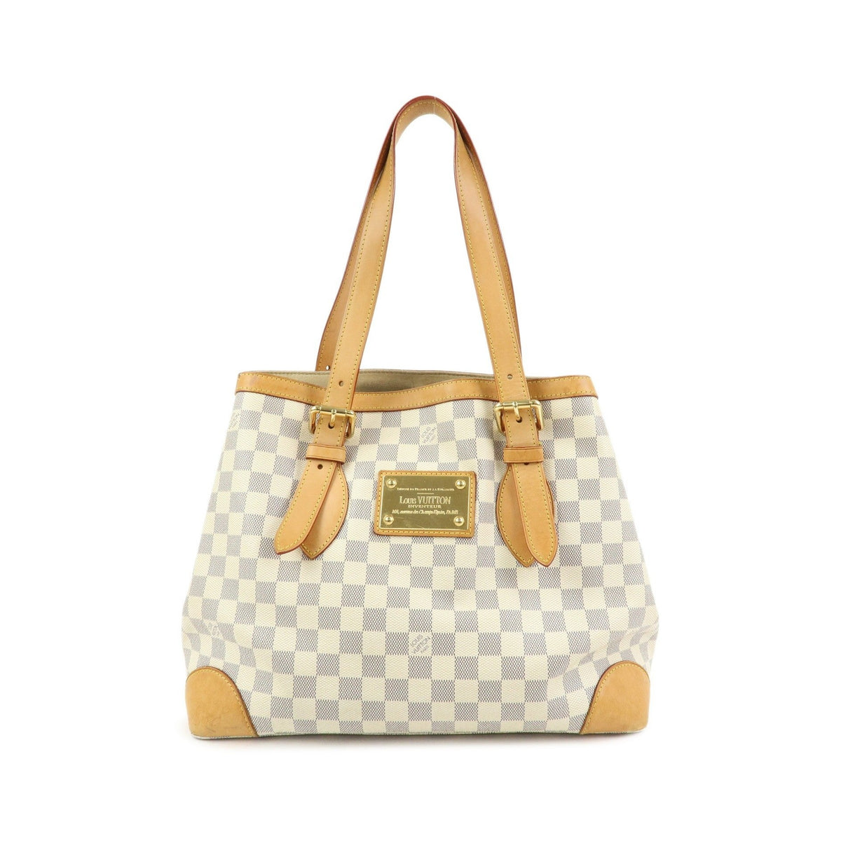 Louis Vuitton Hampstead Damier, Beige, Canvas, Handbag