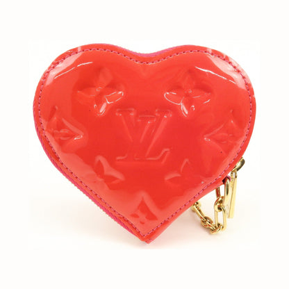 Louis Vuitton Heart Coin Purse Monogram Vernis, Pink, Patent Leather, Clutch