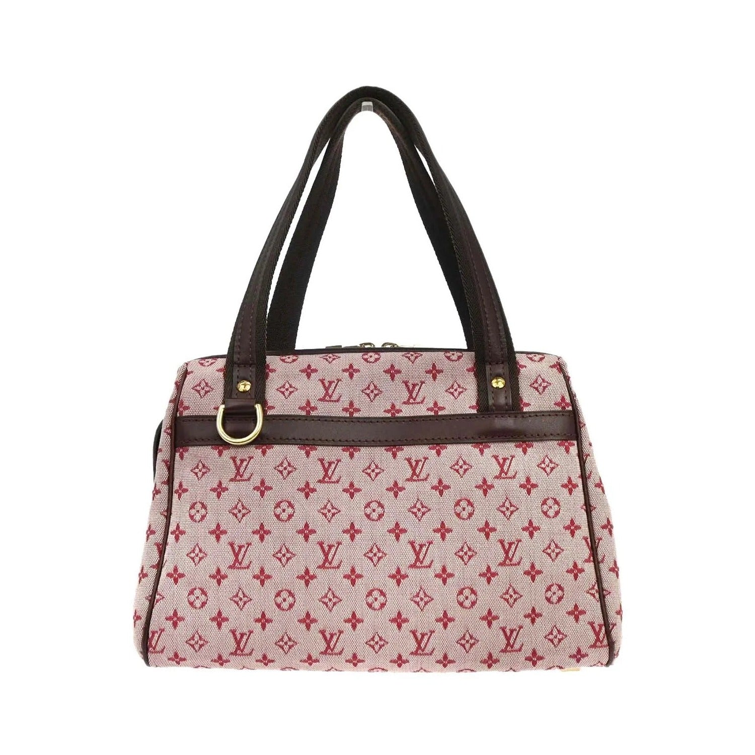 Louis Vuitton Joséphine Mini Lin, Burgundy, Canvas, Handbag