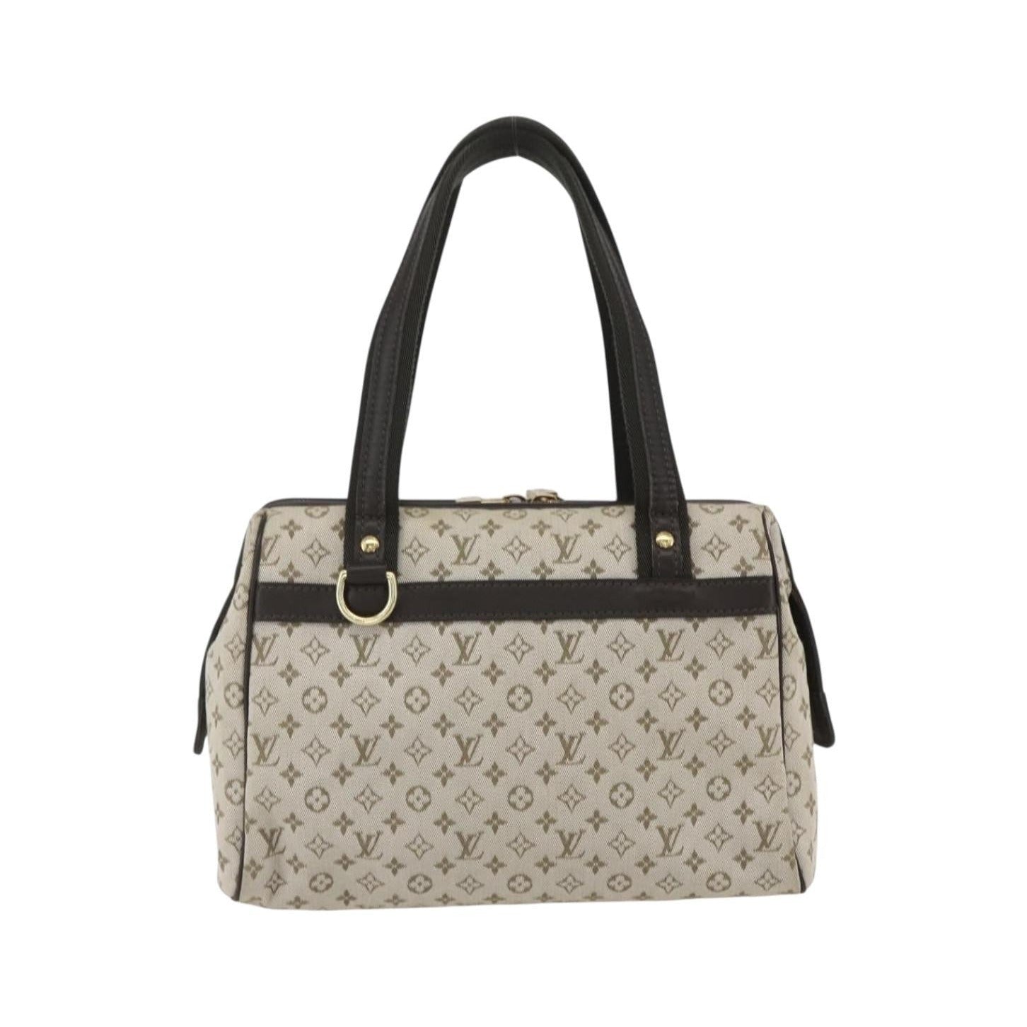 Louis Vuitton Josephine Mini Lin, Khaki, Canvas, Handbag