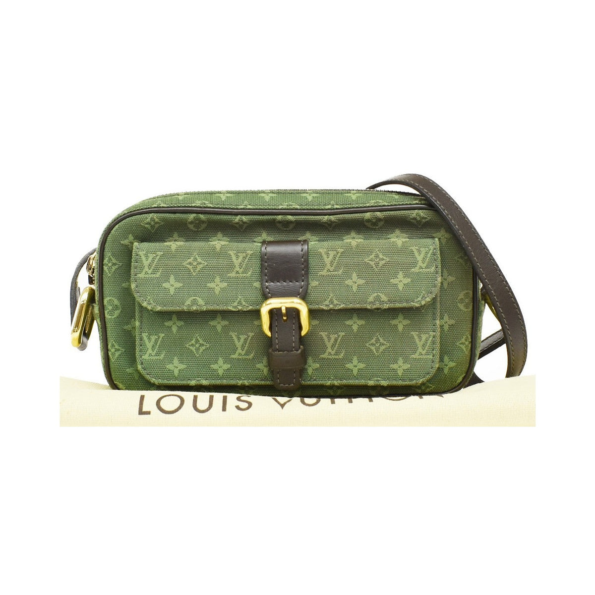 Louis Vuitton Juliette Mini Lin, Khaki, Canvas, Crossbody Bag