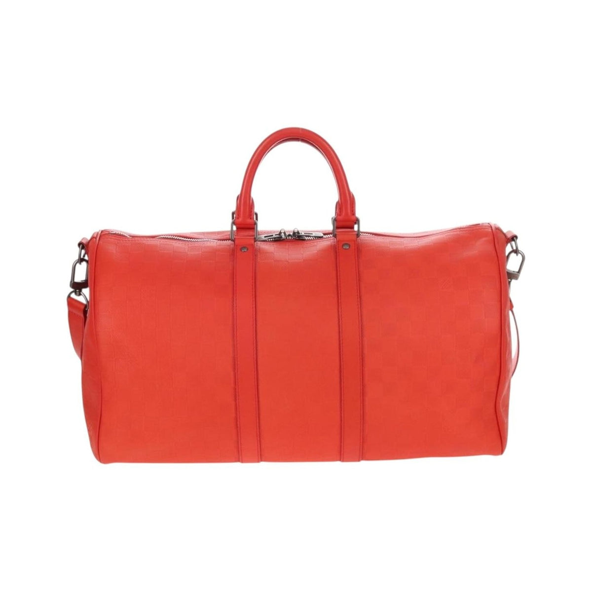 Louis Vuitton Keepall Bandouliere Damier Infini Leather, Red, Leather, Travel Bag