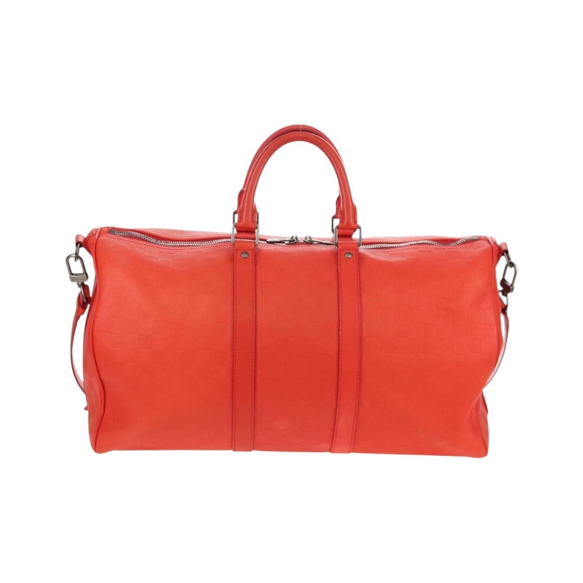 Louis Vuitton Keepall Bandouliere Damier Infini Leather, Red, Leather, Travel Bag