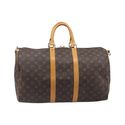 Louis Vuitton Keepall Bandouliere Macassar Monogram Canvas, Brown, Canvas, Travel Bag