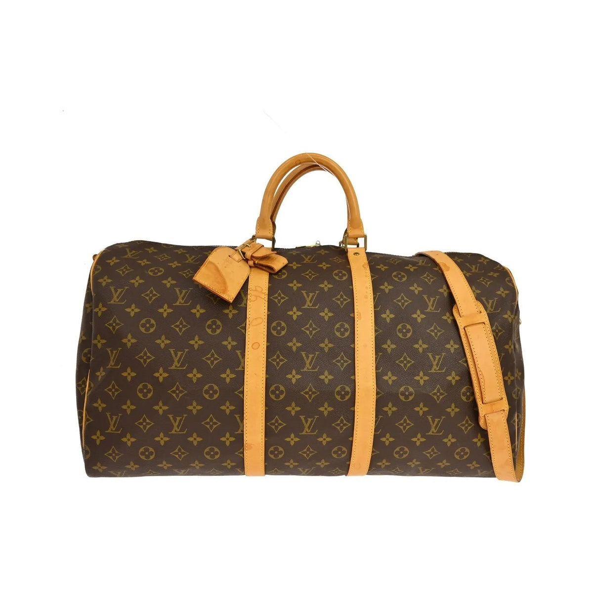 Louis Vuitton Keepall Bandoulière Monogram, Brown, Canvas, Travel Bag