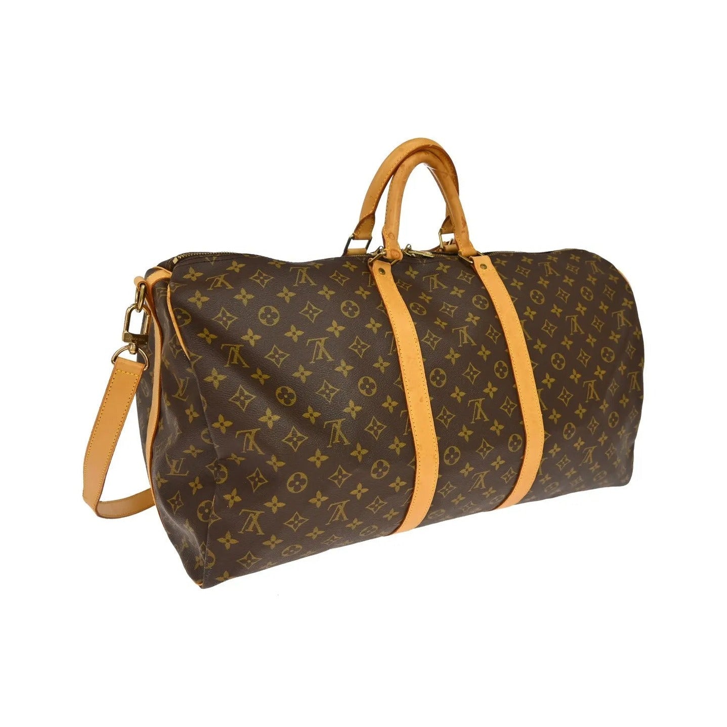 Louis Vuitton Keepall Bandoulière Monogram, Brown, Canvas, Travel Bag