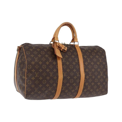 Louis Vuitton Keepall Bandoulière Monogram, Brown, Canvas, Travel Bag