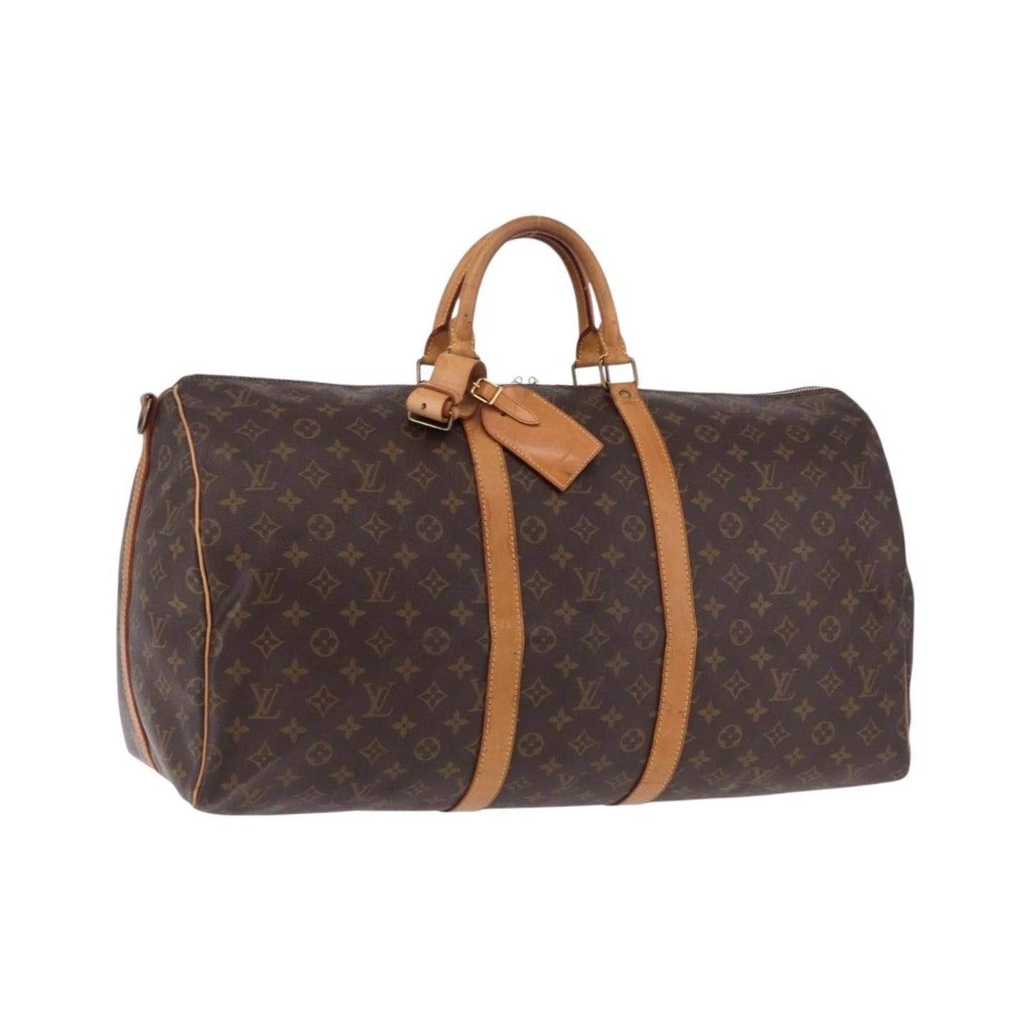 Louis Vuitton Keepall Bandoulière Monogram, Brown, Canvas, Travel Bag