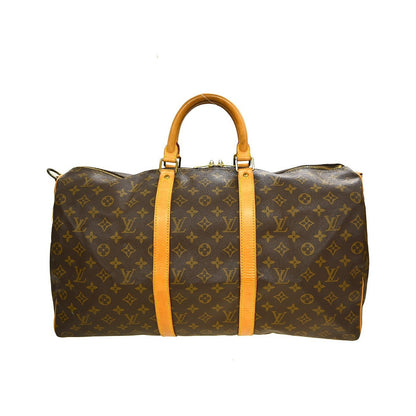 Louis Vuitton Keepall Bandoulière Monogram, Brown, Canvas, Travel Bag