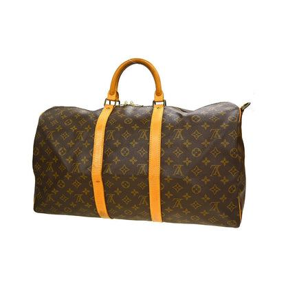 Louis Vuitton Keepall Bandoulière Monogram, Brown, Canvas, Travel Bag