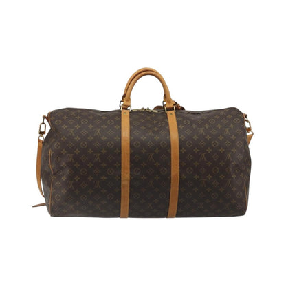 Louis Vuitton Keepall Bandoulière Monogram, Brown, Canvas, Travel Bag