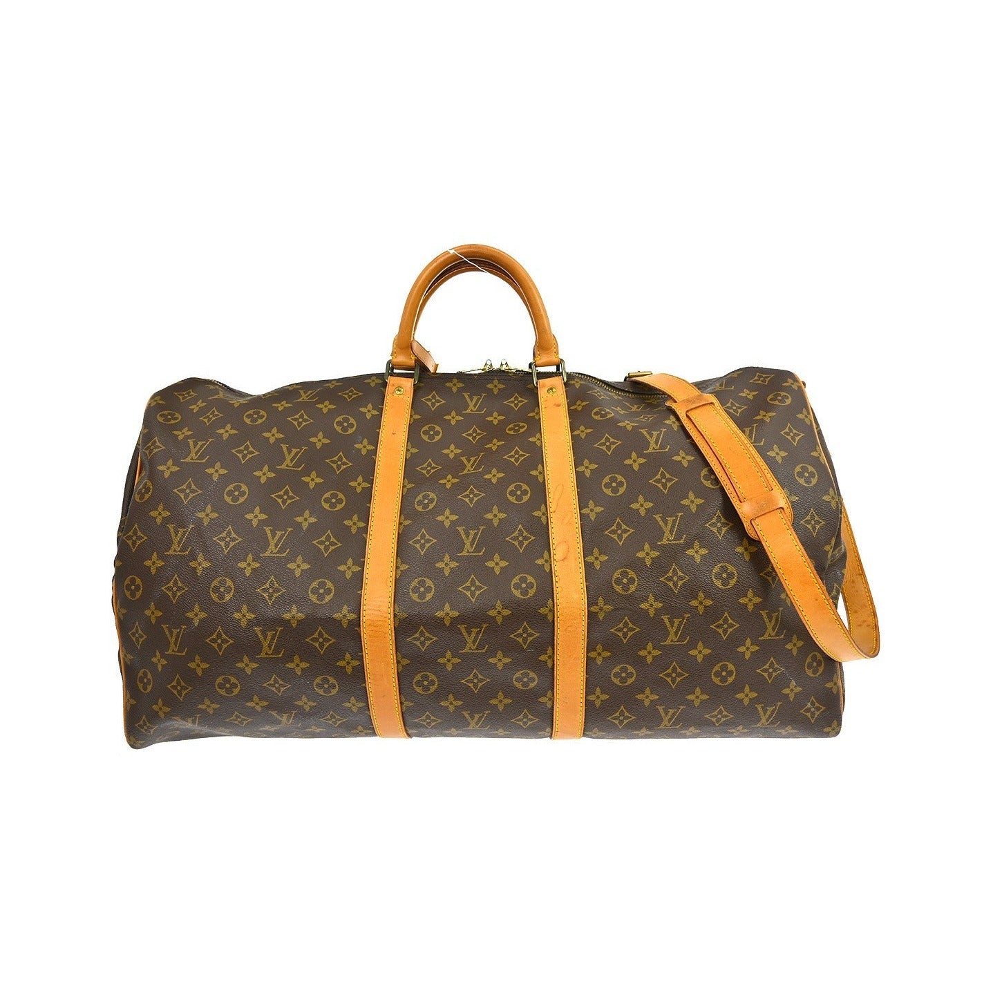 Louis Vuitton Keepall Bandoulière Monogram, Brown, Canvas, Travel Bag
