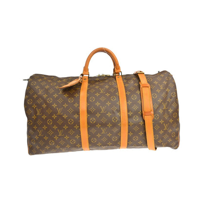 Louis Vuitton Keepall Bandoulière Monogram, Brown, Canvas, Travel Bag