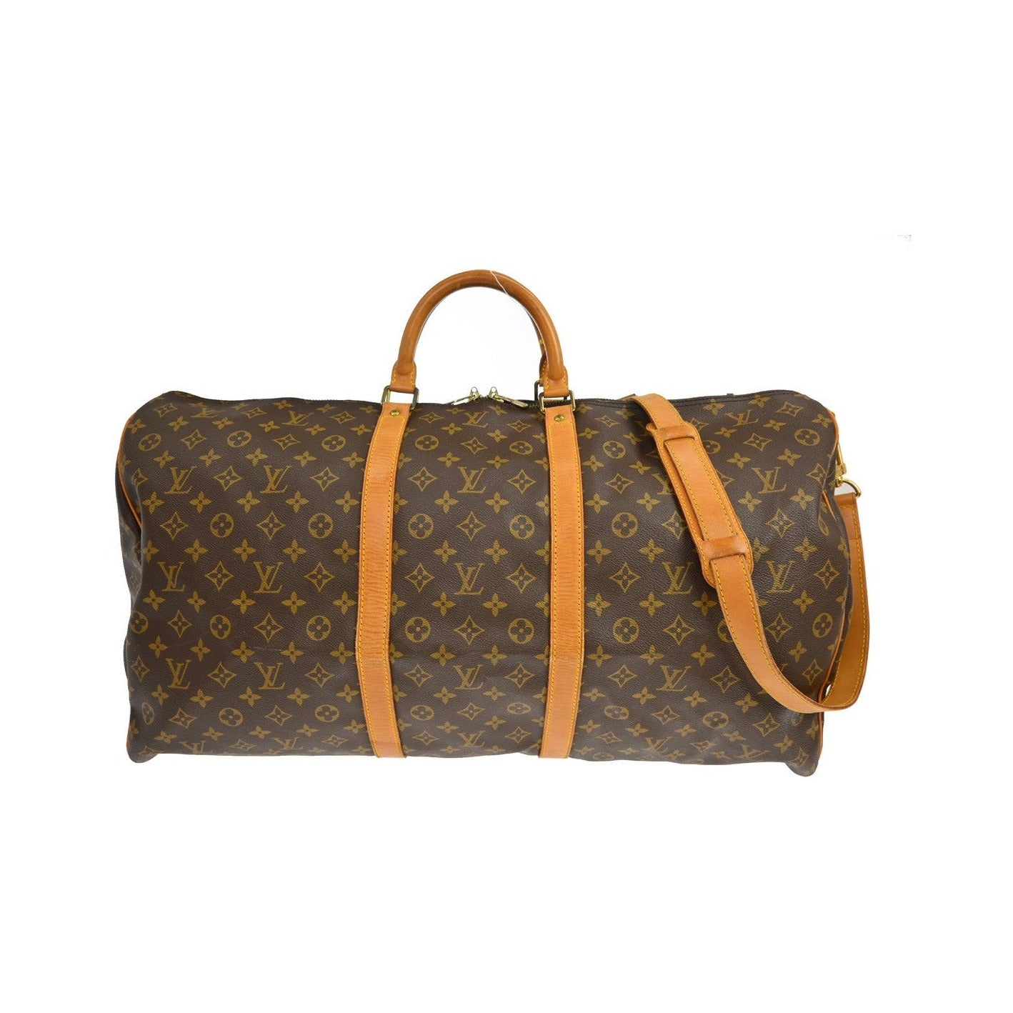 Louis Vuitton Keepall Bandoulière Monogram, Brown, Canvas, Travel Bag