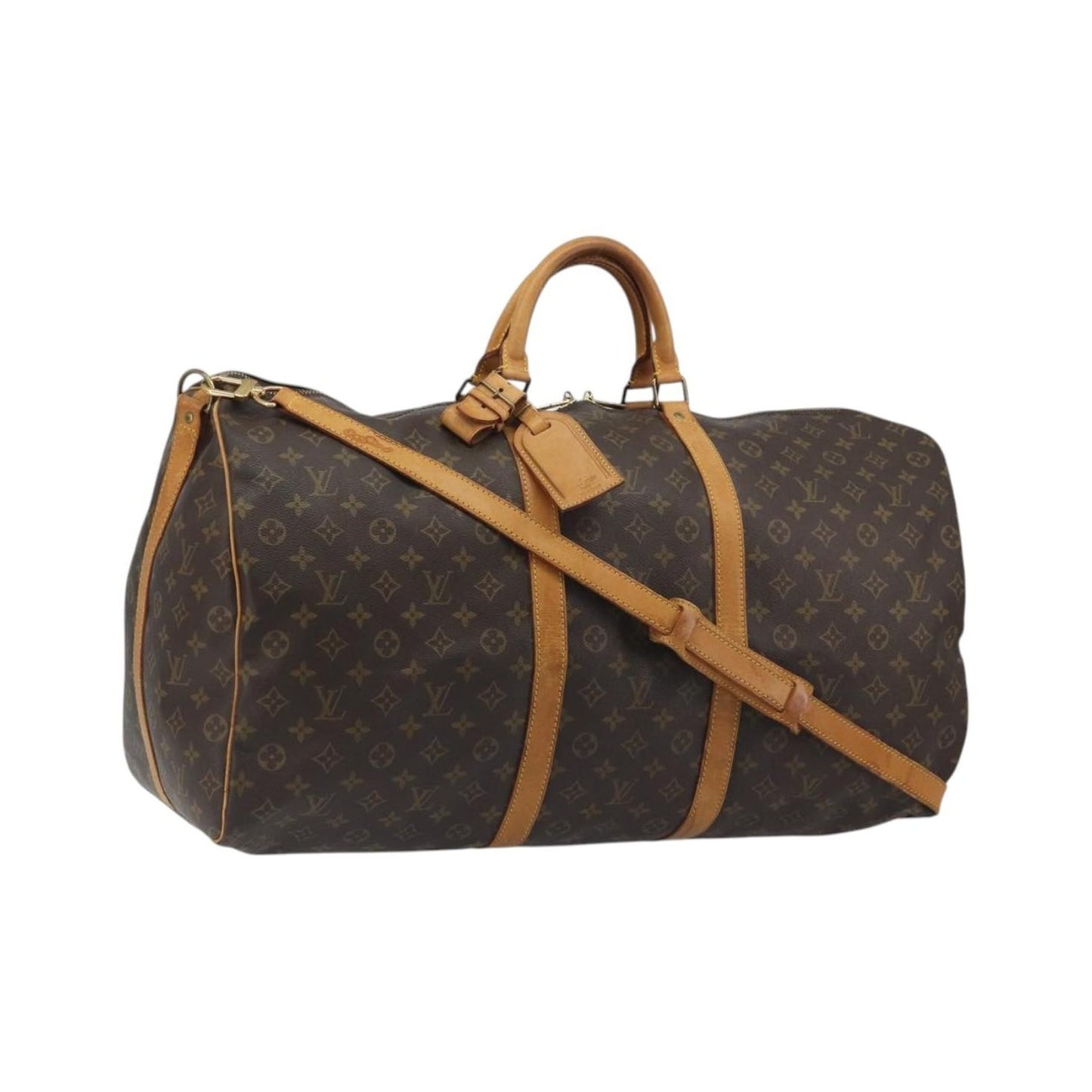 Louis Vuitton Keepall Bandoulière Monogram, Brown, Canvas, Travel Bag