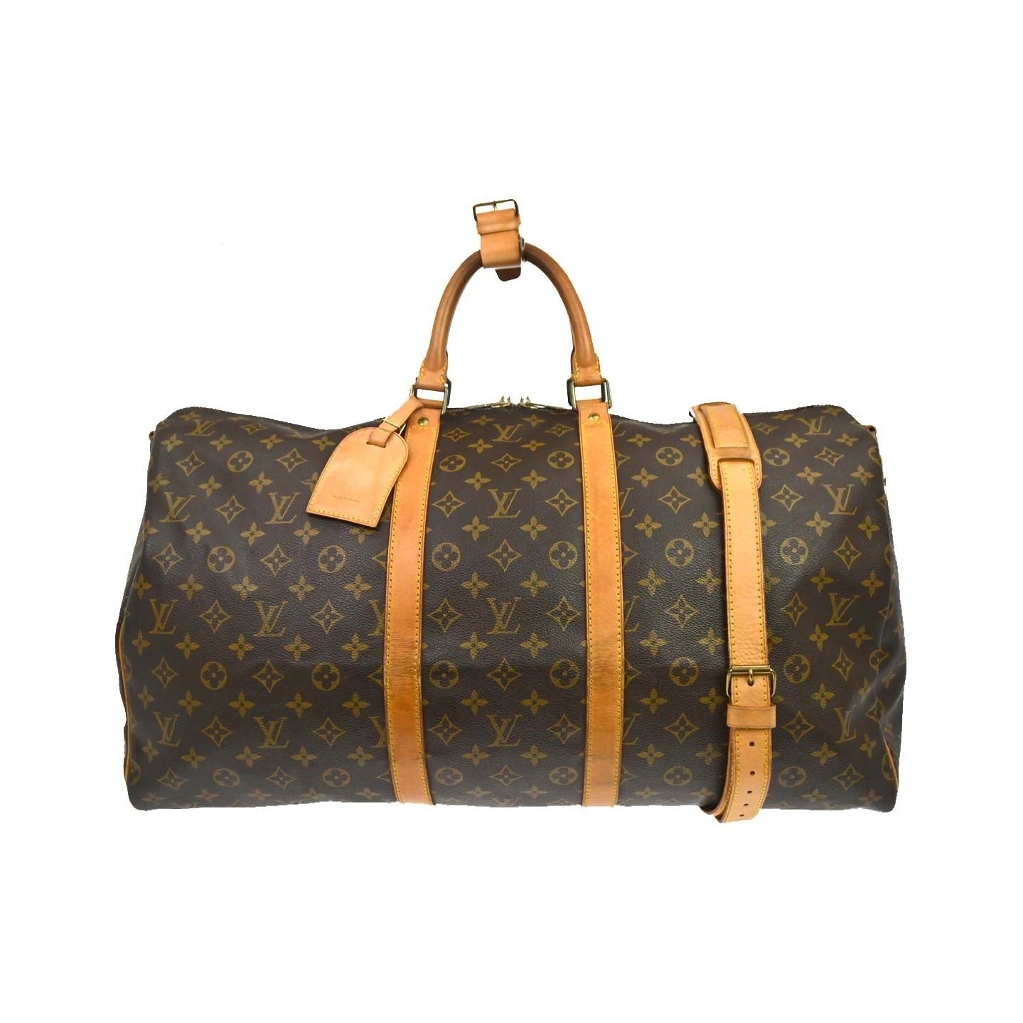 Louis Vuitton Keepall Bandoulière Monogram, Brown, Canvas, Travel Bag