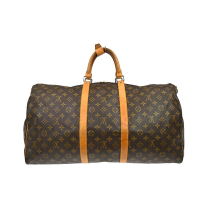 Louis Vuitton Keepall Bandoulière Monogram, Brown, Canvas, Travel Bag