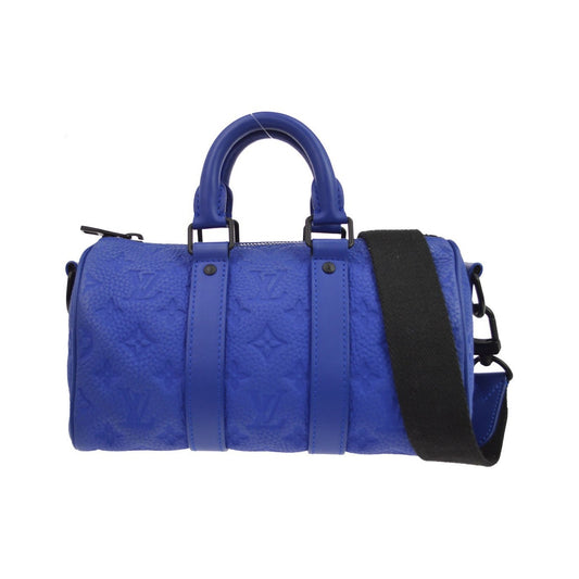 Louis Vuitton Keepall Bandouliere Monogram Taurillon Leather, Blue, Leather, Travel Bag