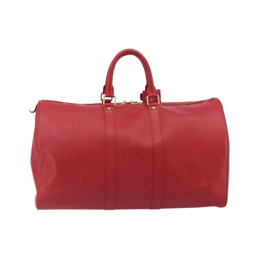 Louis Vuitton Keepall Epi, Red, Leather, Travel Bag