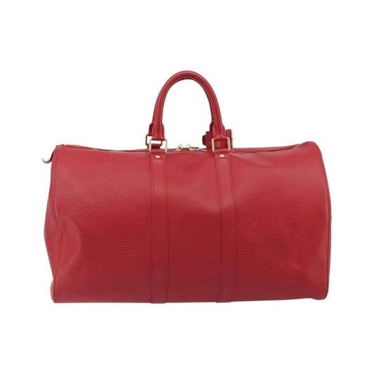Louis Vuitton Keepall Epi, Red, Leather, Travel Bag
