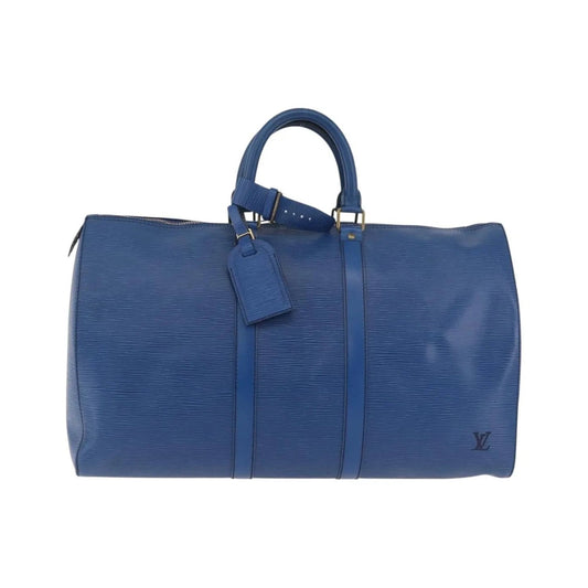 Louis Vuitton Keepall Epi Leather, Blue, Leather, Travel Bag