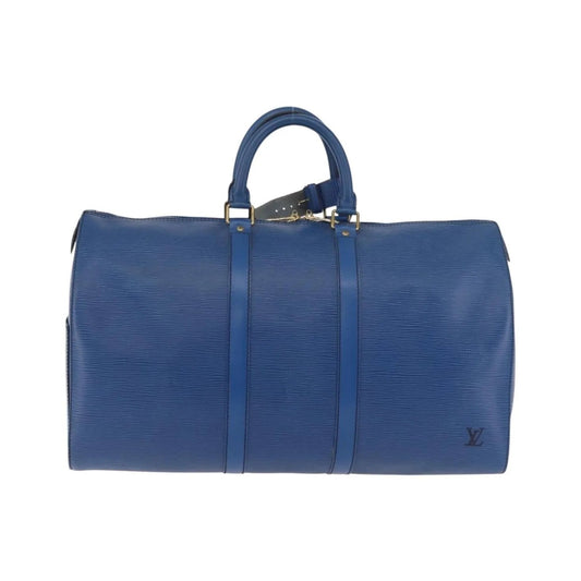 Louis Vuitton Keepall Epi Leather, Blue, Leather, Travel Bag
