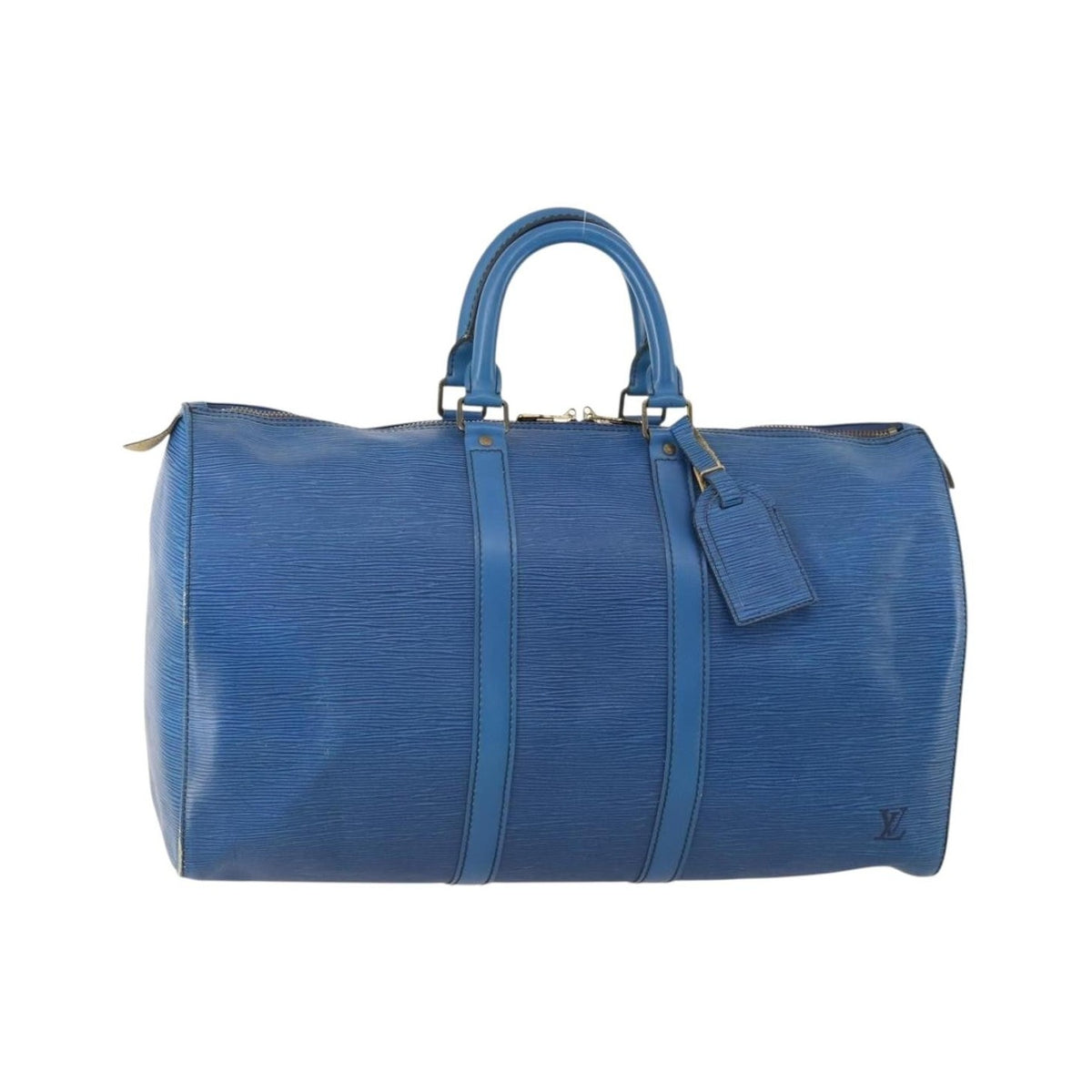 Louis Vuitton Keepall Epi Leather, Blue, Leather, Travel Bag