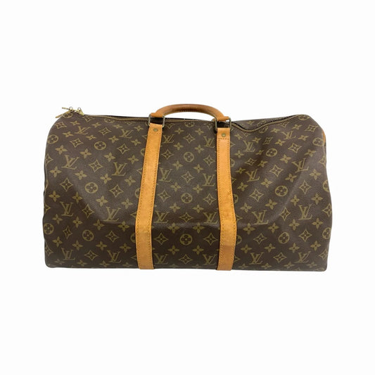Louis Vuitton Keepall Monogram, Brown, Canvas, Travel Bag