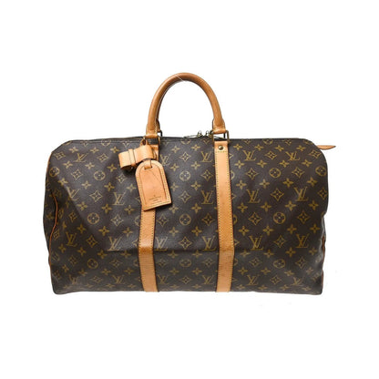 Louis Vuitton Keepall Monogram, Brown, Canvas, Travel Bag