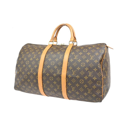 Louis Vuitton Keepall Monogram, Brown, Canvas, Travel Bag
