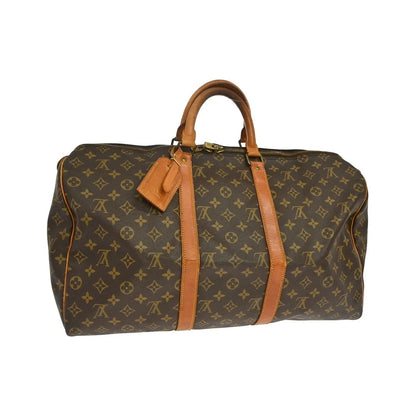 Louis Vuitton Keepall Monogram, Brown, Canvas, Travel Bag