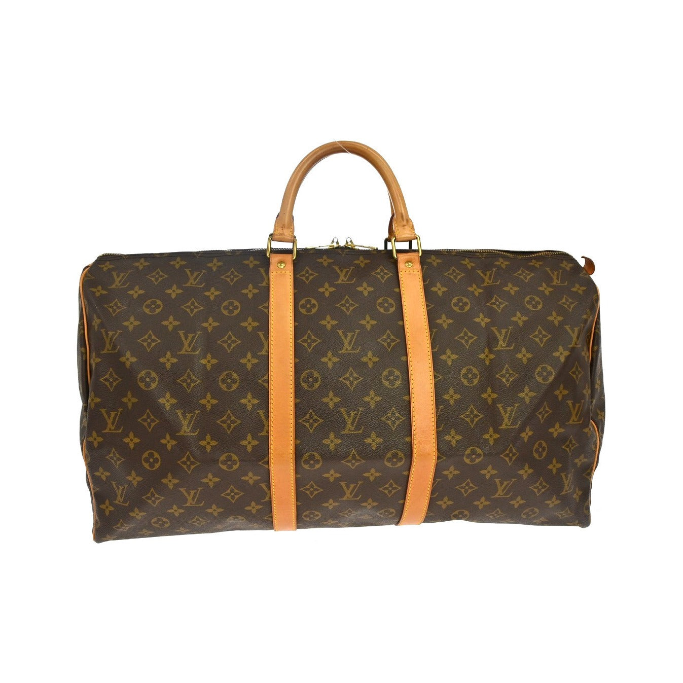 Louis Vuitton Keepall Monogram, Brown, Canvas, Travel Bag