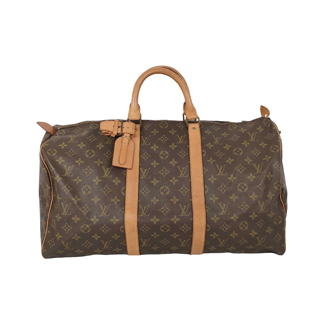 Louis Vuitton Keepall Monogram Canvas, Brown, Canvas, Travel Bag