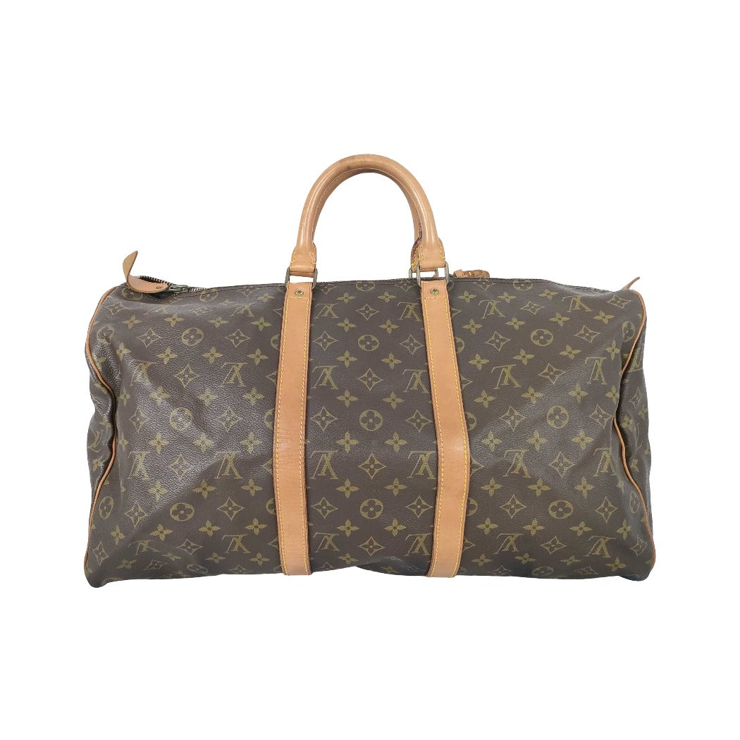 Louis Vuitton Keepall Monogram Canvas, Brown, Canvas, Travel Bag