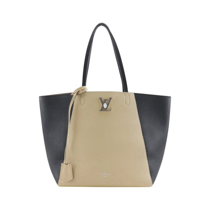 Louis Vuitton Lockme Cabas Leather, Beige, Leather, Tote Bag