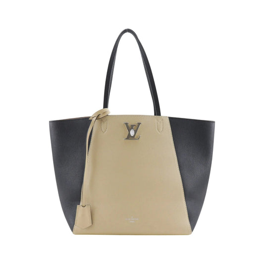 Louis Vuitton Lockme Cabas Leather, Beige, Leather, Tote Bag