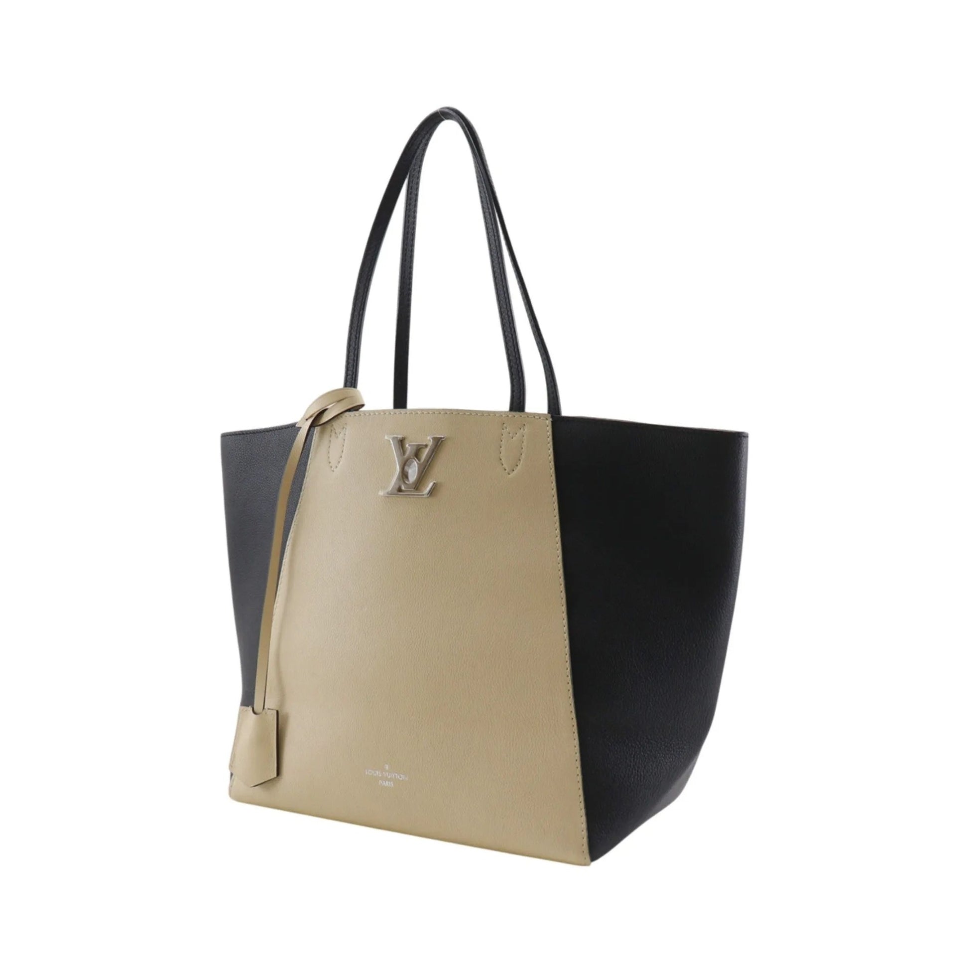 Louis Vuitton Lockme Cabas Leather, Beige, Leather, Tote Bag