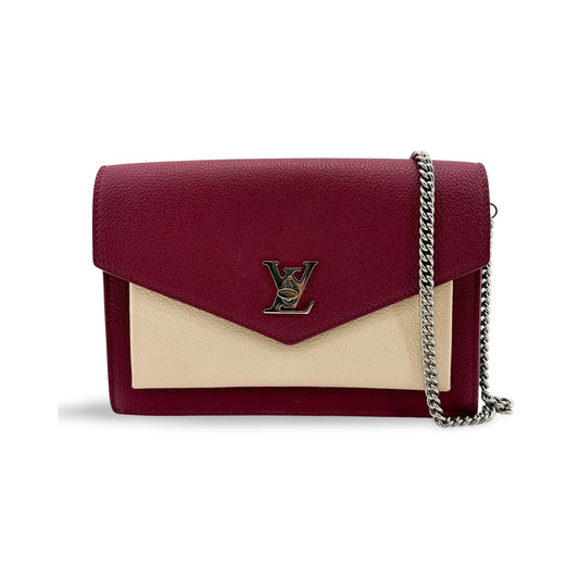 Louis Vuitton Lockme Chain Leather, Red, Calfskin, Handbag