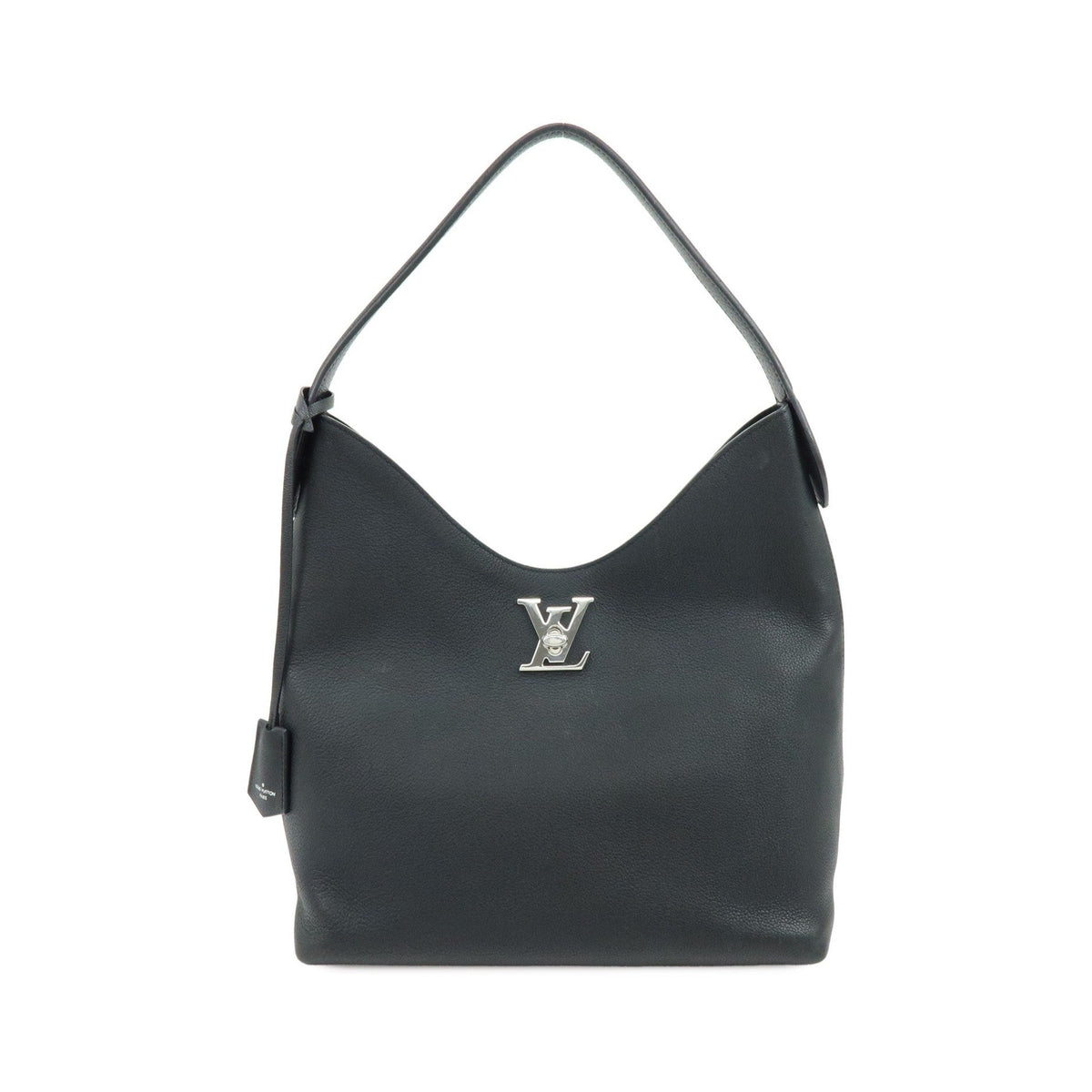 Louis Vuitton Lockme Hobo Leather, Black, Leather, Shoulder Bag