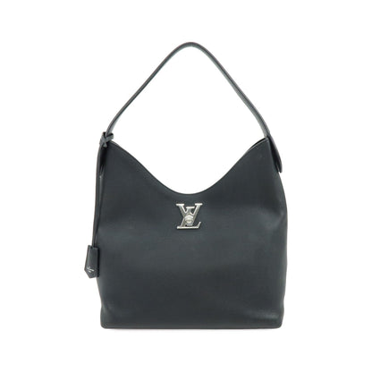 Louis Vuitton Lockme Hobo Leather, Black, Leather, Shoulder Bag