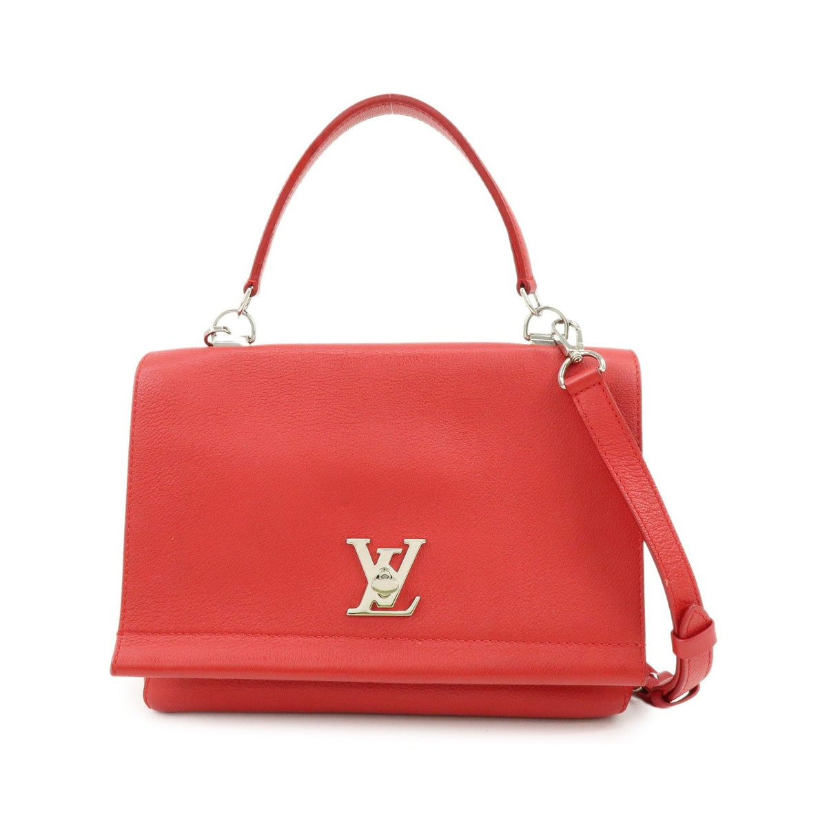 Louis Vuitton Lockme II Leather, Red, Leather, Shoulder Bag