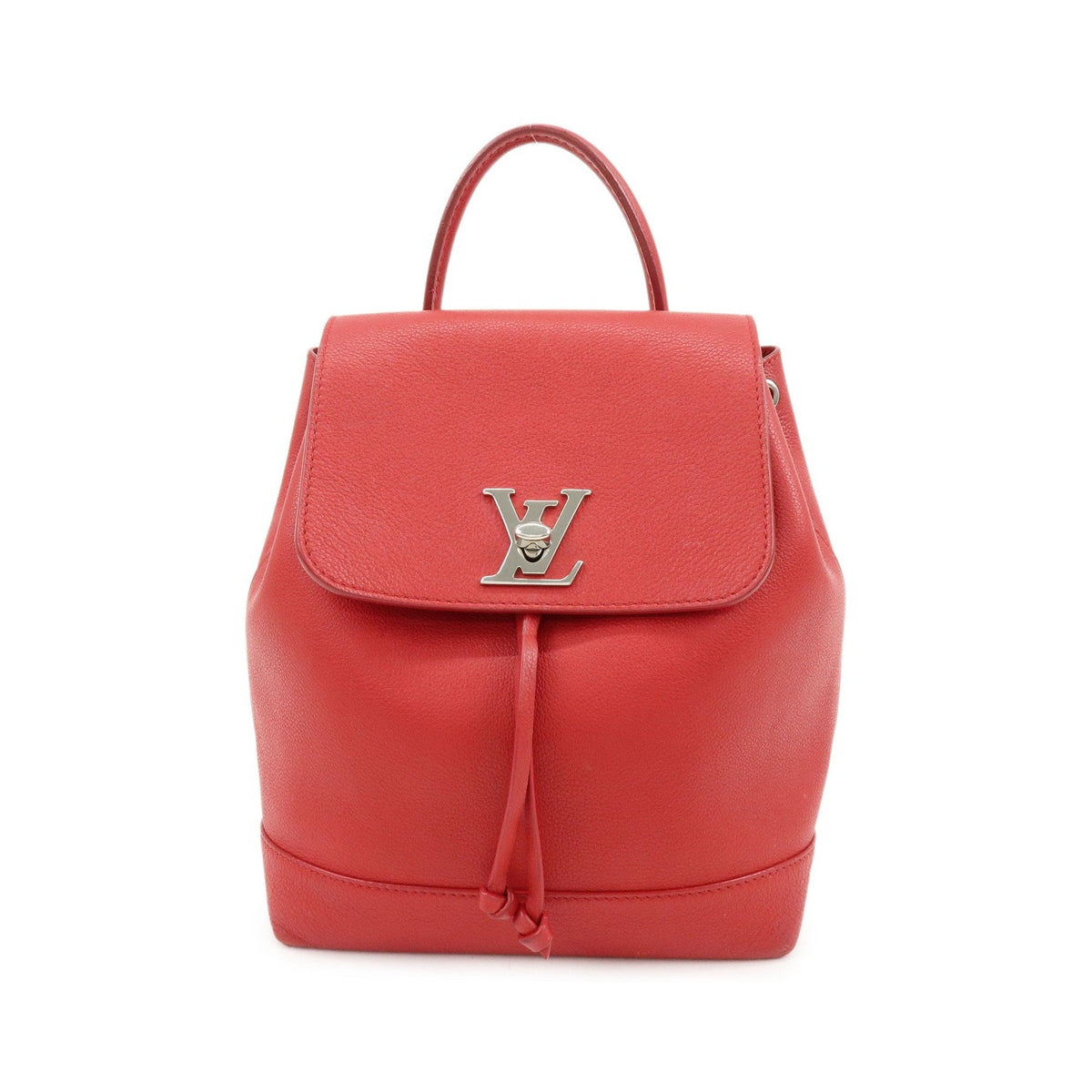 Louis Vuitton Lockme Leather, Red, Leather, Backpack