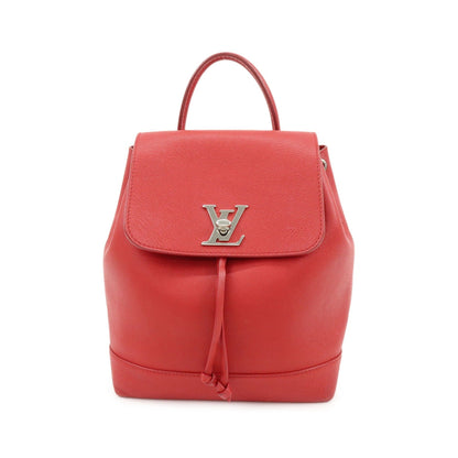 Louis Vuitton Lockme Leather, Red, Leather, Backpack