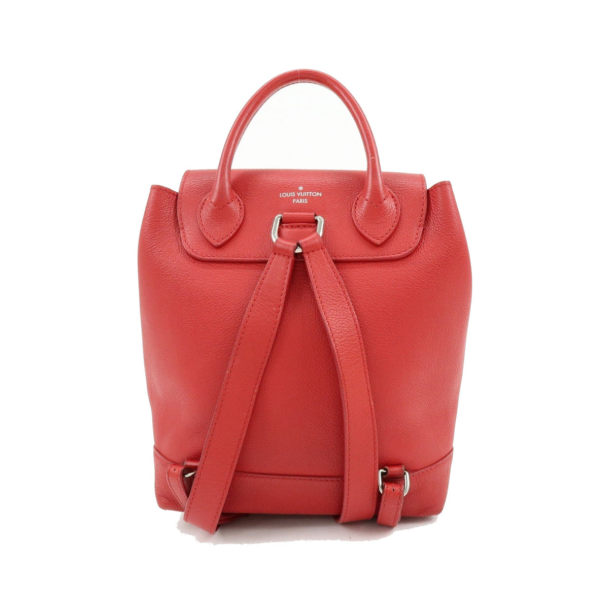 Louis Vuitton Lockme Leather, Red, Leather, Backpack