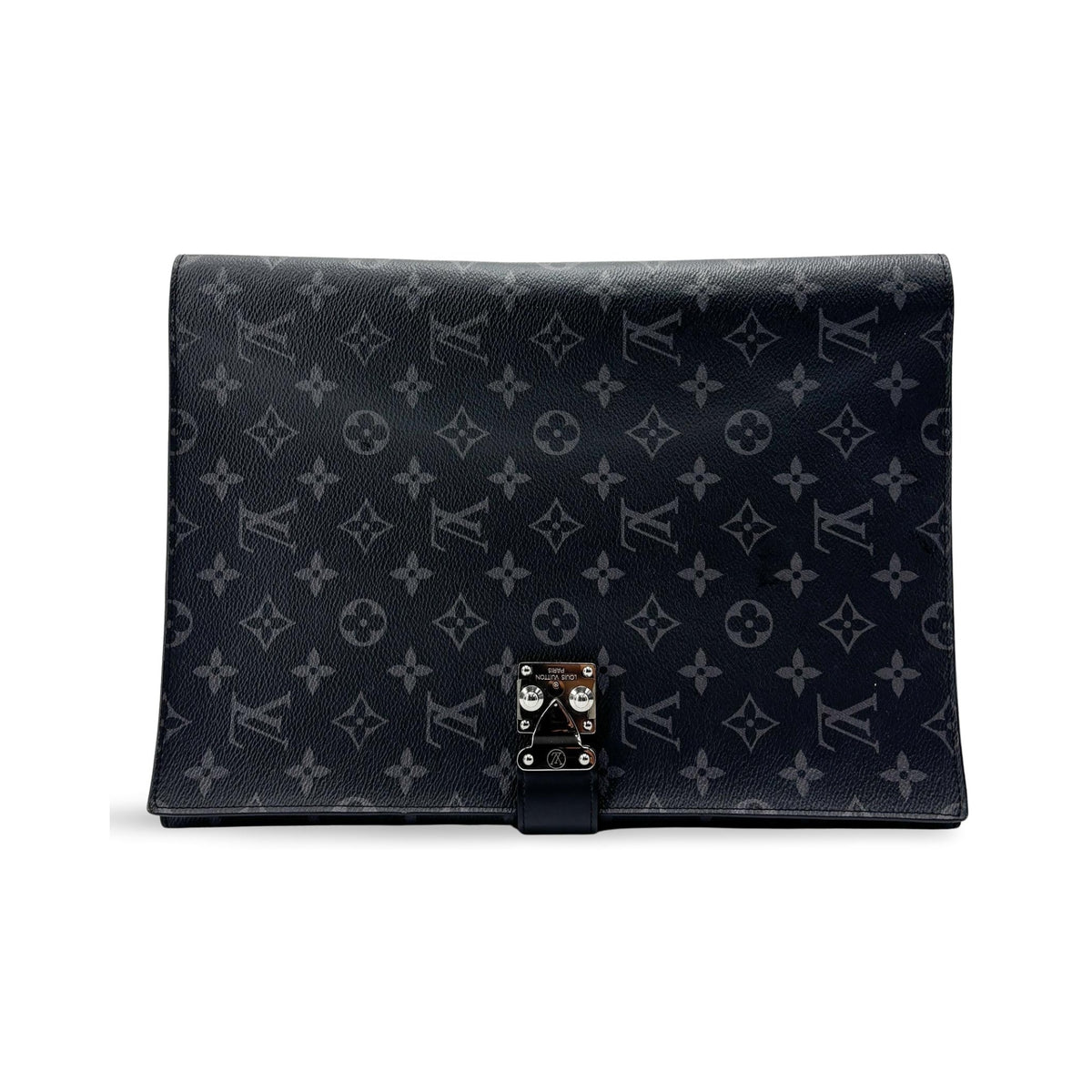 Louis Vuitton Lockme Pouch Leather, Black, Canvas, Clutch